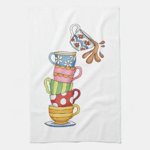 Tea Cups Tea Towel, 26 x 18 Inches, Mardel