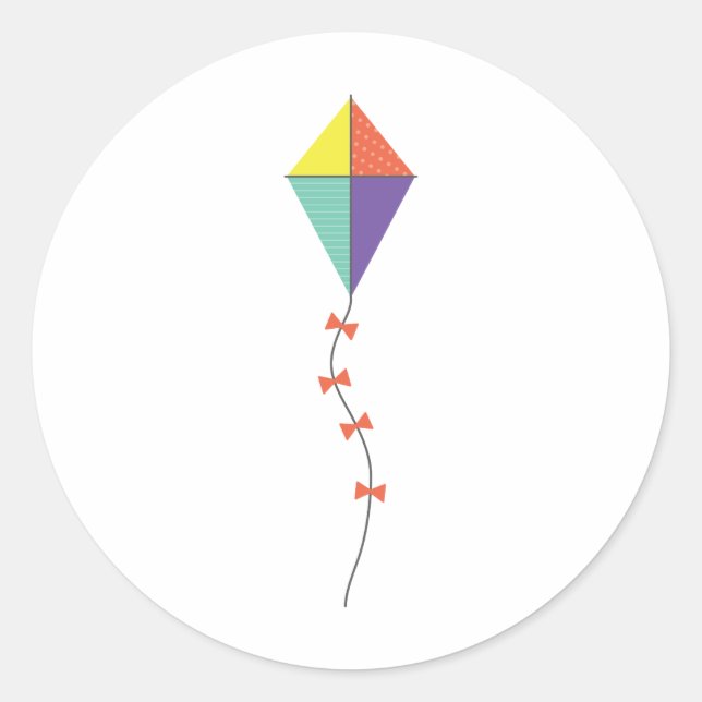 Colorful Kite Classic Round Sticker (Front)