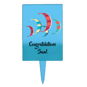 Colorful Kite Surfing Cake Topper