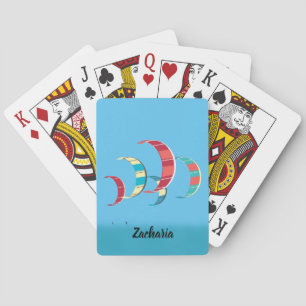 Colorful Kite Surfing Kites in the Sky Poker Cards