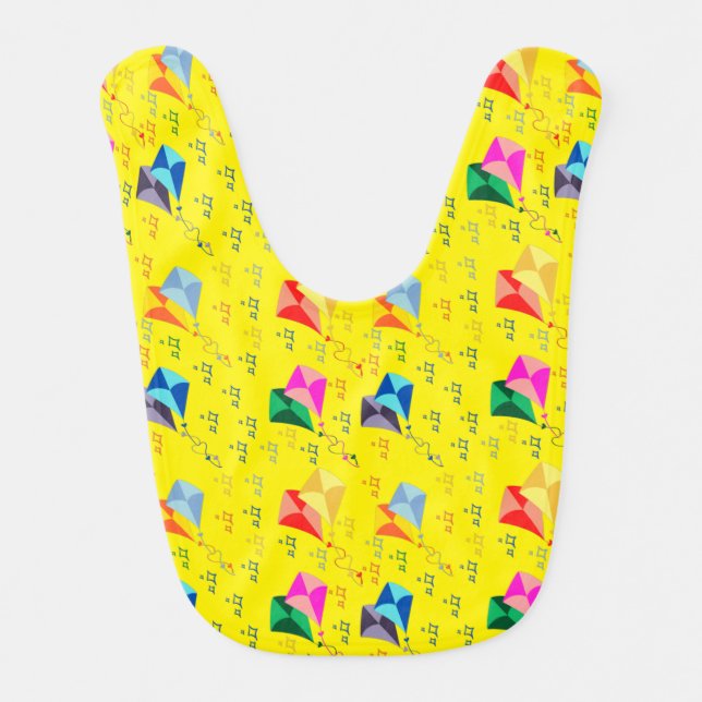 Colorful kites festival baby bib (Front)