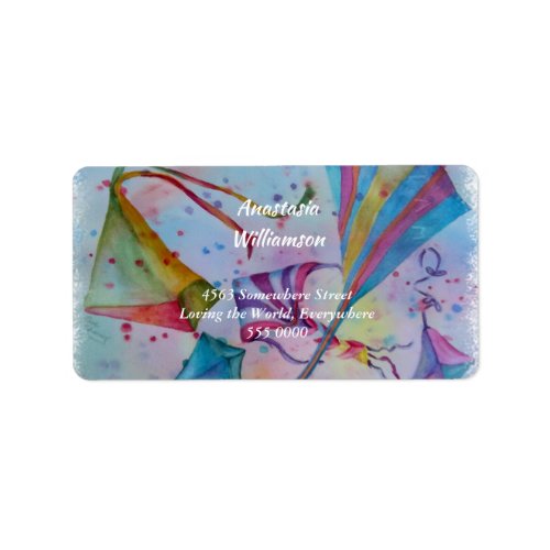 COLORFUL KITES FLYING HIGH ADDRESS LABEL