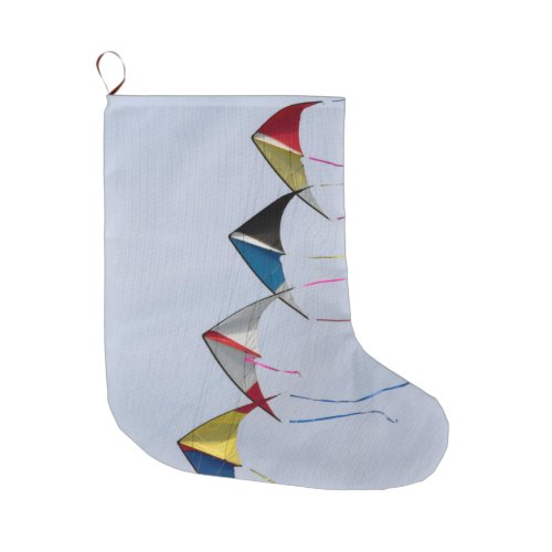 colorful kites flying in the sky  large christmas stocking