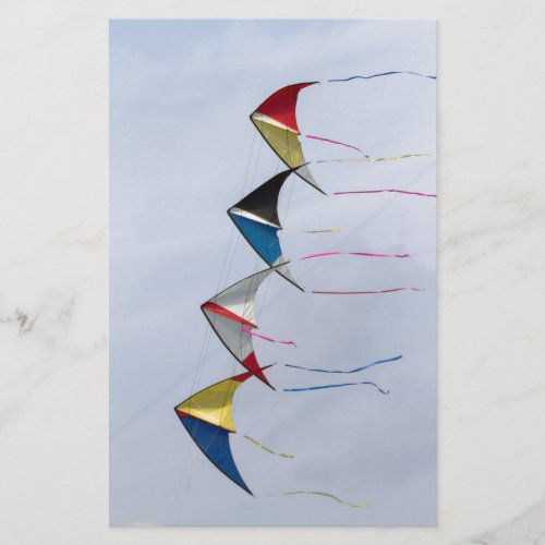 colorful kites flying in the sky stationery