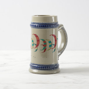 Colorful Kitesurfing / Kiteboarding  Beer Stein