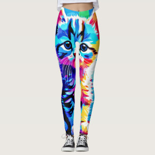 Colorful Kitten Design  Leggings