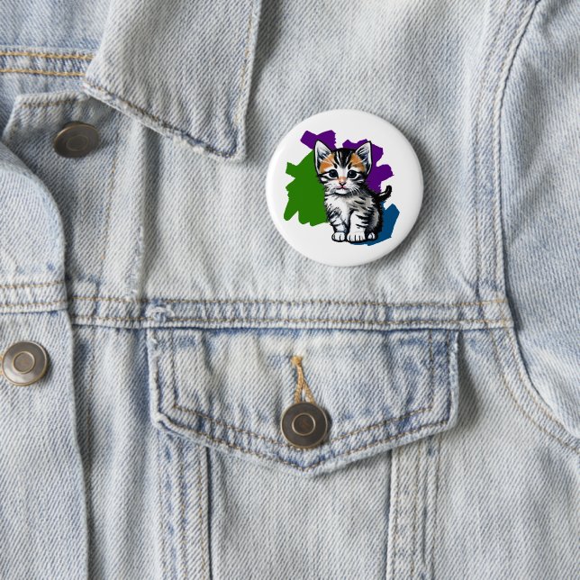 Colorful Kitten Ink Splash Button (In Situ)