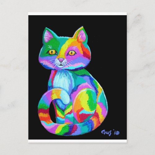 Colorful Kitten Postcard