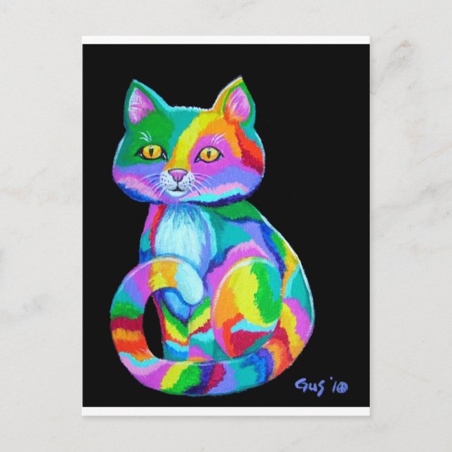 Colorful Kitten Postcard (Front)