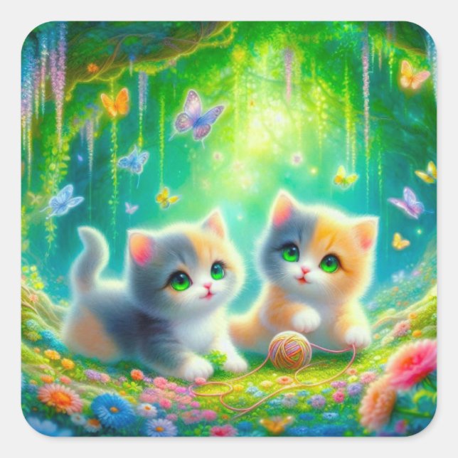 Colorful Kitten Stickers (Front)