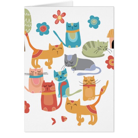 Colorful Kitty Cats Print Gifts for Cat Lovers (Front)
