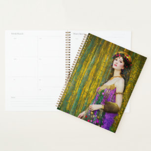 Colorful Klimt Style Collage Portrait of a Woman Planner
