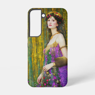 Colorful Klimt Style Collage Portrait of a Woman Samsung Galaxy S22 Case