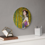 Colorful Klimt Style Collage Portrait of Woman Large Clock<br><div class="desc">Check out this elegant and colorful Klimt style collage  abstract portrait of a beautiful woman. A lovely piece to add to any decor or wear as a fashion item,  also makes a great gift!</div>