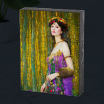 Colorful Klimt Style Collage Portrait of Woman Wooden Box Sign<br><div class="desc">Check out this elegant and colorful Klimt style collage  abstract portrait of a beautiful woman. A lovely piece to add to any decor or wear as a fashion item,  also makes a great gift!</div>