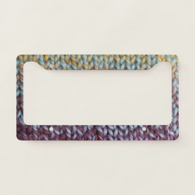 Colorful Knit License Plate Frame (Front)