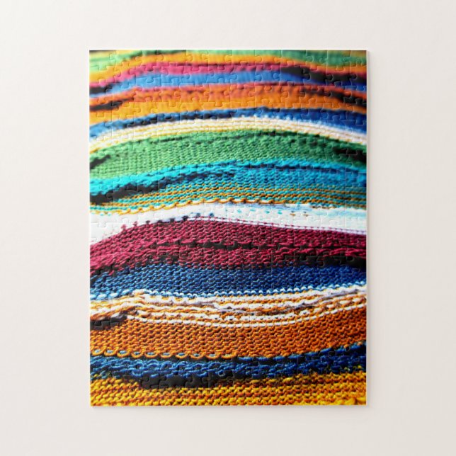 Colorful Knit Stripes Jigsaw Puzzle (Vertical)
