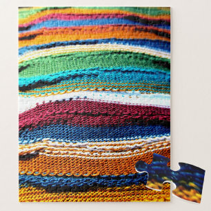 Colorful Knit Stripes Jigsaw Puzzle
