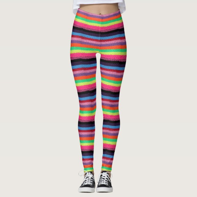 Colorful knitted leggins leggings (Front)
