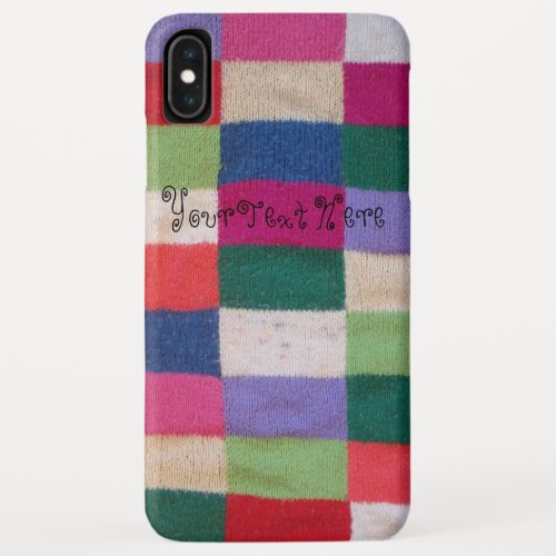 colorful knitted patchwork squares fun vintage iPhone XS max case