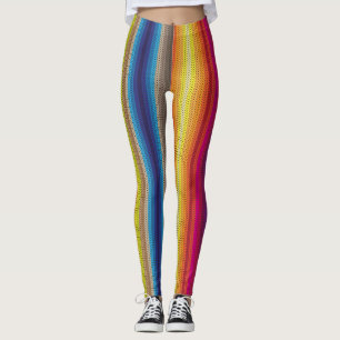 Colorful Knitted Rainbow Effect Leggings