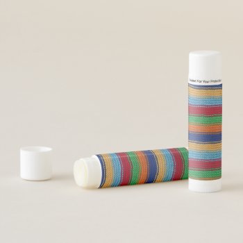 Colorful Knitted Stripes Lip Balm by hildurbjorg at Zazzle