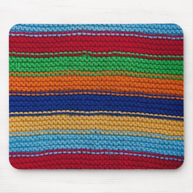 Colorful knitted stripes mouse pad (Front)