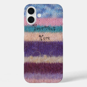 colorful knitted stripes vintage style fun iPhone 16 plus case