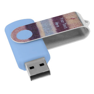 colorful knitted stripes vintage style fun design flash drive