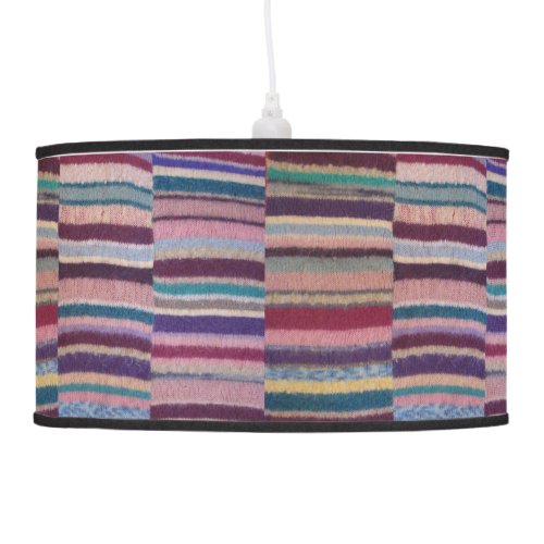 colorful knitted stripes vintage style fun design hanging lamp