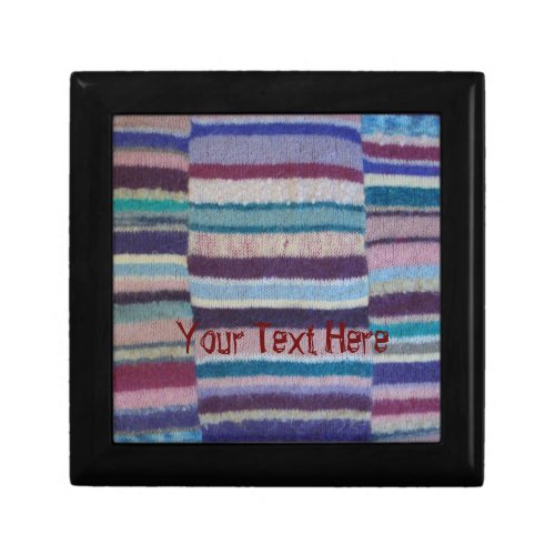 colorful knitted stripes vintage style fun  gift box
