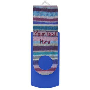 colorful knitted stripes vintage style fun USB flash drive
