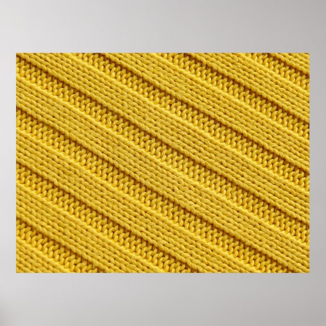 Colorful knitted textile texture. Yellow. Poster (Front)