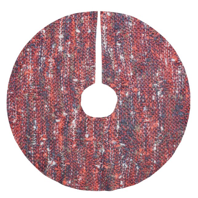Colorful Knitted Texture: Cozy Background Brushed Polyester Tree Skirt (Front)