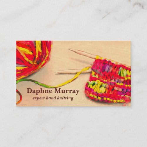 Colorful Knitting Business Card