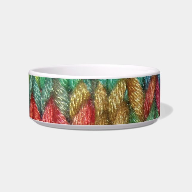 Colorful Knitting Cat or Dog Bowl (Front)