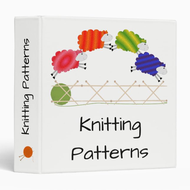 Colorful Knitting Sheep Jumping Binder (Front/Spine)