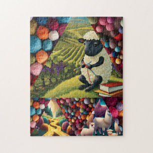 Colorful Knitting Sheep Wool Yarn Game Jigsaw Puzzle