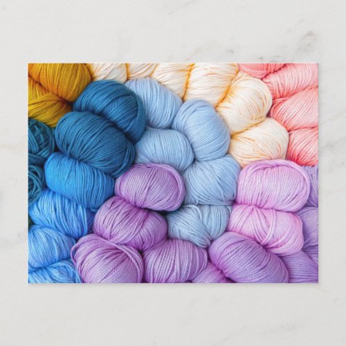 Colorful Knitting Yarn Balls Postcard
