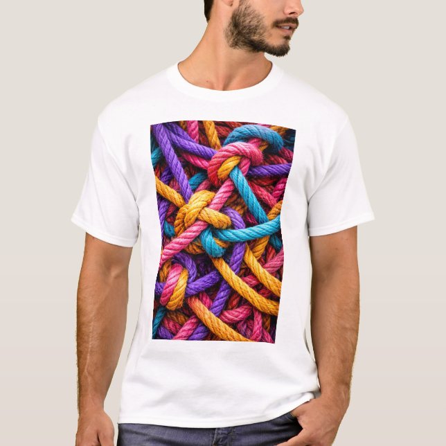 Colorful Knotted Rope Pattern – Vibrant  Tshirt (Front)