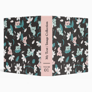 Colorful Koala Pattern Cute Animal and Floral 3 Ring Binder
