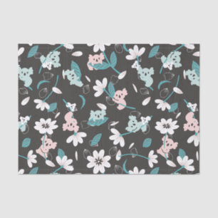 Colorful Koala Pattern Cute Animal and Floral Tissue Paper