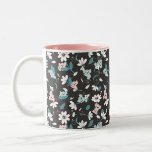 Colorful Koala Pattern Cute Animal and Floral Two-Tone Coffee Mug