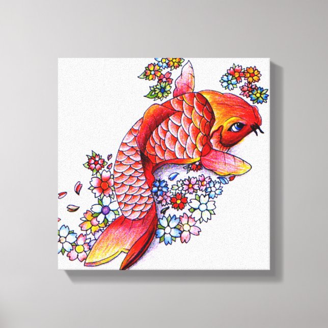 Colorful Koi Canvas Print (Front)