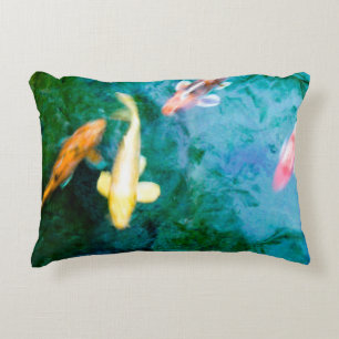 Colorful Koi Fish Accent Pillow