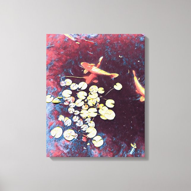 Colorful koi fish Japanese fishpond Canvas Print (Front)