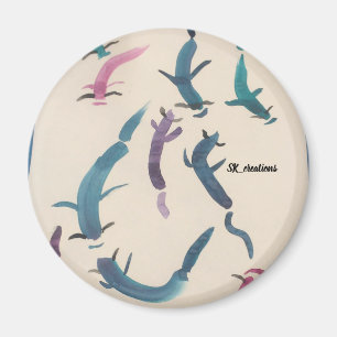 Colorful koi fish magnet