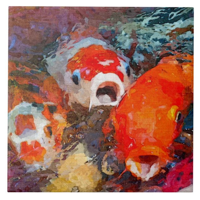 Colorful Koi Fish Tile (Front)