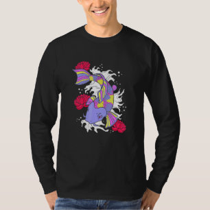 Colorful Koi Fish Water Lotus Japanese Koi Pond Ko T-Shirt