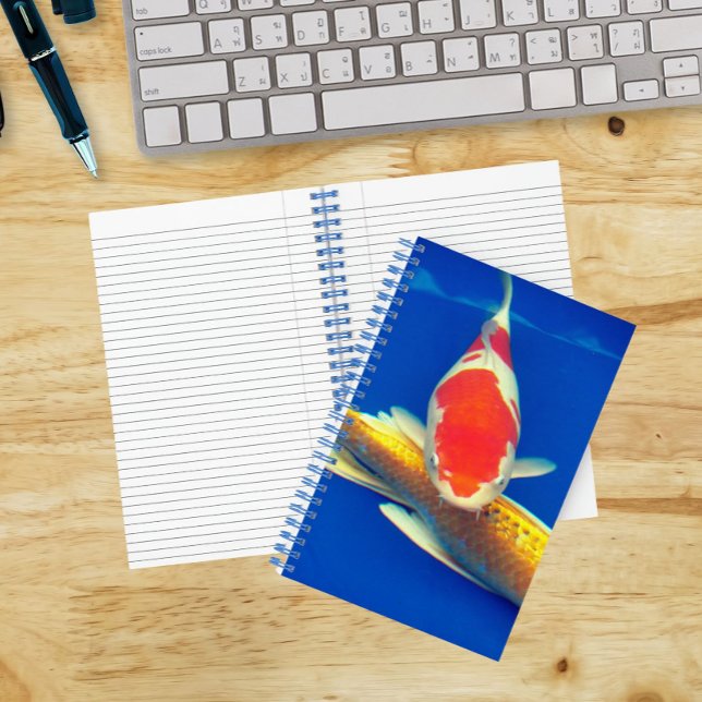 Colorful Koi in Blue Pool Notebook (In Situ)